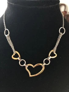 Edelstahl Herz Halskette und Ohrring Set - Bild 1 von 5