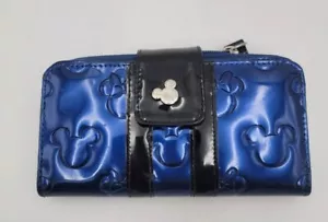 Disney Maven Loungefly MINNIE MOUSE Blue Wallet Vinyl Clutch Purse Ships Free - Picture 1 of 7