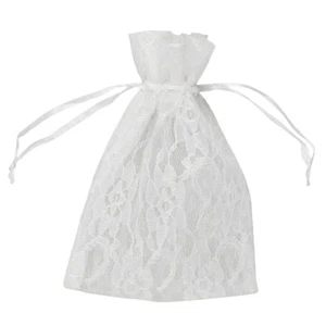 White Lace Wedding Party Favour Bags 15 x 10cm x Pack of 3 - Picture 1 of 1