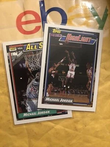 Michael Jordan 1992-93 Topps Highlight #3 und All-Star #115 Mint Karten Kostenloser Versand 🏀 - Bild 1 von 3