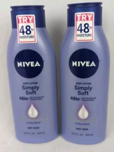 2 Loción corporal Nivea Simply Soft con suero nutritivo profundo y manteca de karité 13,5 oz - Imagen 1 de 1