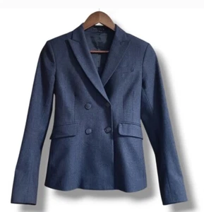 Theory Zweireiher Wollmischung Blazer grau Gr. 0 Business Kleidung Büro gefüttert - Bild 1 von 7