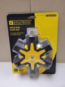 Utilitech 15-Amp Single To Triple Yellow Basic Standard Adapter - Picture 1 of 8
