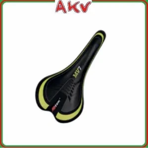 SELLA MV7 PER BICICLETTA 275x145mm COLORE NERO/GIALLO CON MORSETTO - Picture 1 of 3