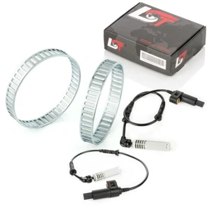 2x ABS Sensor And Abs-Ring Front Rev.Transmitter 48 Holes for BMW E46 To 09/01 - Picture 1 of 12