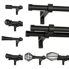 Asta per tende barra per tenda 19 mm 1 cordio/2 corsie nero opaco design metallo