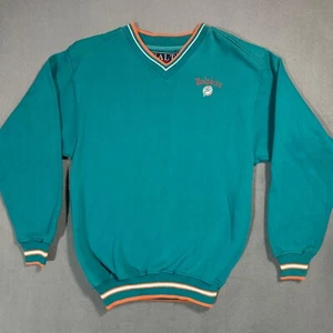 Miami Dolphins NFL Vtg Starter Script Winter Sweater Sports T Shirt Sweatshirt M - Picture 1 of 12