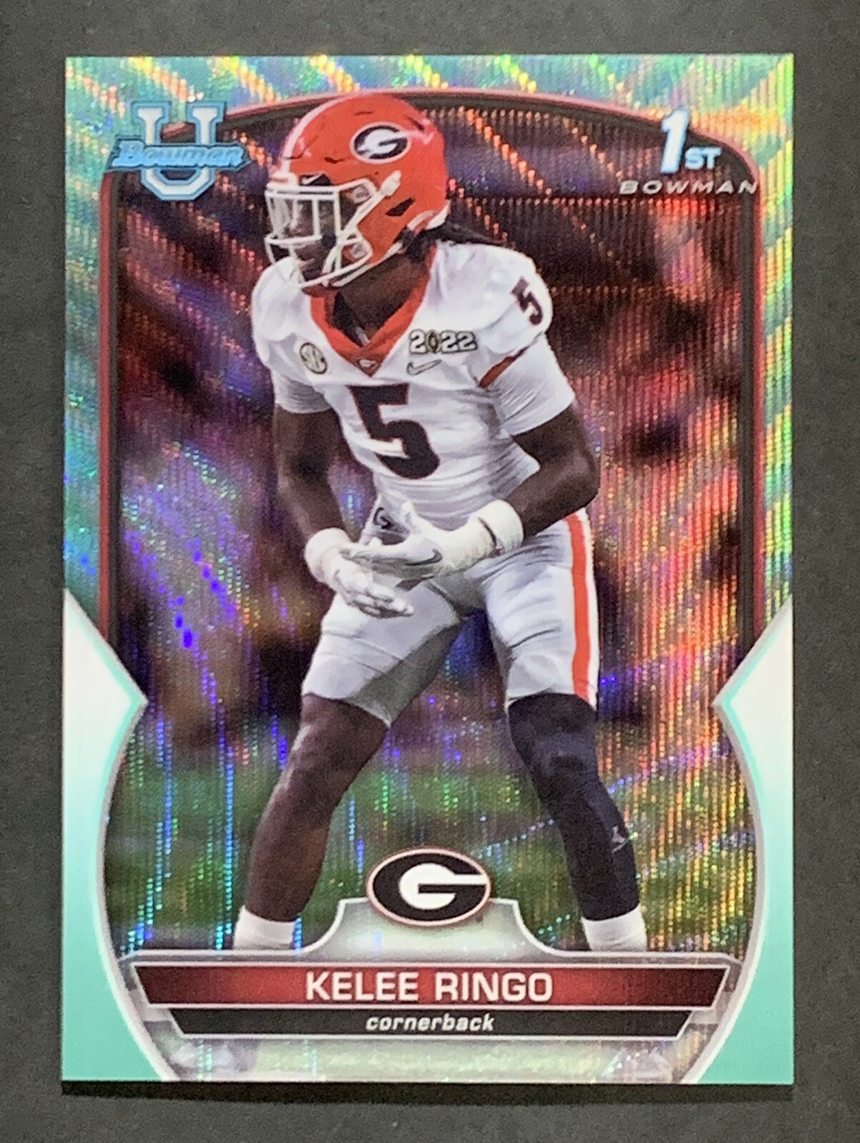 2022 Bowman Chrome University Kelee Ringo #68 Aqua Wave Refractor /299