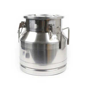 Stainless Steel Milk Can Bucket Wine Pail Liquid Storage Silicone Seal 3 Gallon - Picture 1 of 12