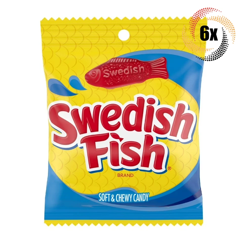 Swedish Fish Soft & Chewy Candy Peg Bag Classic Flavor- 4oz @