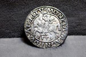Lithuania 1 Grosz Sigismund II Silver Coin 1559 XF