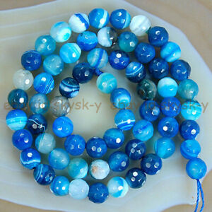 18 13 mm 6 Stunning Oval Shaped Cobalt Blue Line Agate Gemstone Beads
