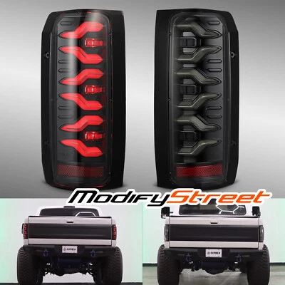 Fit 1987-1996 Ford F150 F250 F350/Bronco LUXX-Series LED Tail Lights Alpha-Black - Image 1 of 4