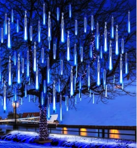 Outdoor Christmas Lights, Falling Rain Lights Meteor Shower Lights 12 Inch 8 Tub - Picture 1 of 12