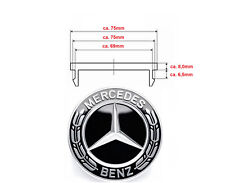 Produktbild - 4pcs 75mm für Mercedes-Benz Nabendeckel Nabenkappen Felgendeckel Schwarz Chrom