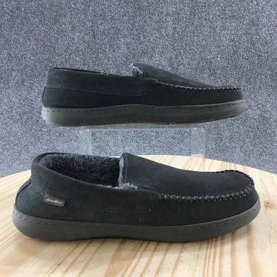 Eddie Bauer Slippers Mens 11-12 Sherman Moccasin Gray Suede Slip On Round Toe - Image 1 of 4