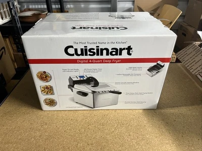 Freidora de aceite Cuisinart de 4 cuartos - Acero inoxidable - Eléctrica, 1800 W, cesta para freír Foto 1 de 2