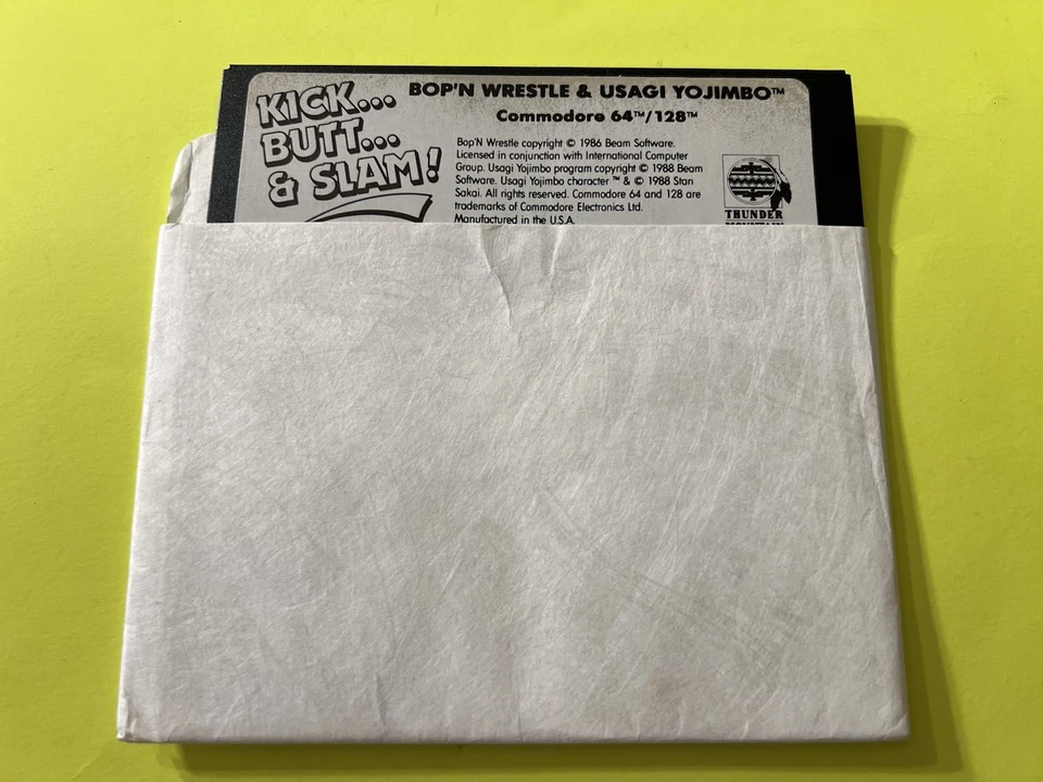 SUPER RARE USAGI YOJIMBO Commodore 64 + Bop'N Wrestle - Tested - Works Great! - Image 1 of 1