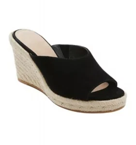 Stuart Weitzman Wonda Espadrille Wedge Sandal  BLACK SUEDE 6 $449 - Picture 1 of 11
