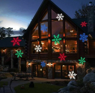 Solar Weihnachten LED Schneeflocke Schnee Projektor Licht Outdoor Garten Lampe - Bild 1 von 4