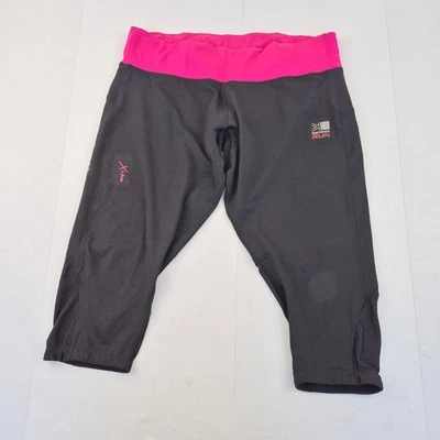 KARRIMOR Pantalones 16 Rosa Negro Mujer X-Lite Lycra Running Capri Leggings - Imagen 1 de 4