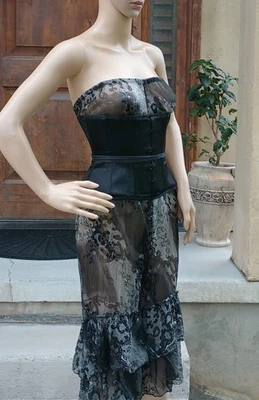 Vintage-Inspired Adjustable Corset/Girdle/Foundation by Axfords; OS, black color - Image 1 of 4