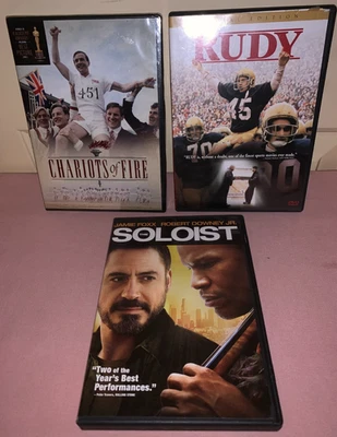 Rudy; Chariots of Fire; The Soloist - 3 DVD lot; prev viewed - Image 1 of 4