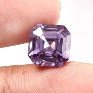AAA Flawless Ceylon Violet Spinel Loose Asscher Cut Gemstone 11x11 MM Unheated - Picture 1 of 4