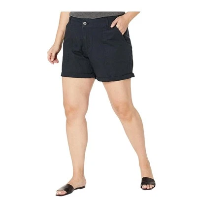 Nuevo con etiquetas Pantalón Corto Lee Legendary Para Mujer Tiro Alto Calce Relajado Enrollado Negro Talla 18W Foto 1 de 4