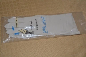 Vintage Gloves Hand Treat stretch nylon One Size Miss Aris Beige costume theater - Picture 1 of 4