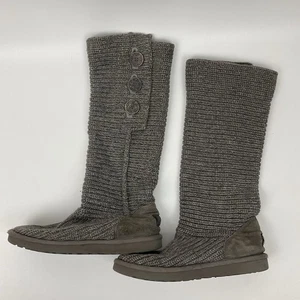 UGG Cardy Strickstiefel grau Größe 10 hoch umklappbar lässig Cozycore Grannycore - Bild 1 von 9