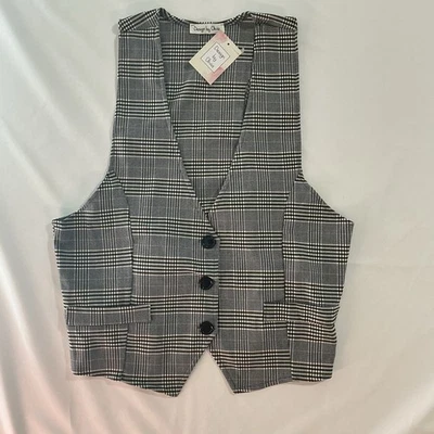 Design by Olivia Women Dressy Casual  Racerback Vest  Suit Plaid  Size 2XL - Image 1 of 4