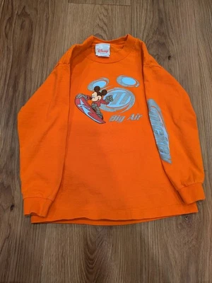 Vintage Mickey Mouse Big Air Orange Youth Long Sleeve Shirt - Image 1 of 4