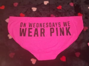 Victoria's Secret PINK "ON WEDNESDAY WE WEAR PINK" Extra Low-Rise Bikini Panty L - Picture 1 of 3