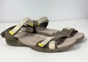 Clarks Amanda Sprint Womens Sandals US 9.5M EU 41 Gray Ivory Adjustable Straps - Picture 1 of 14