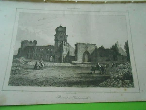 Radierung 1838 - Deutschland Germany Ruinen in Andernach - Bild 1 von 1