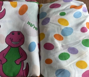 Vintage 1992 Barney & Friends Happy As Can Be The Purple Dinosaur Twin Set EUC - Picture 1 of 7