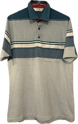 VINTAGE 1990S ST MICHAEL TEAL SHIRT SPORTS STYLE BRITISH RETRO M&S GOLF DARTS - Image 1 of 4