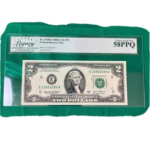 $2 DOLLAR F.r#1938-E SERIES 2003-A ABOUT NEW LEGACY 58 PPQ - Picture 1 of 2