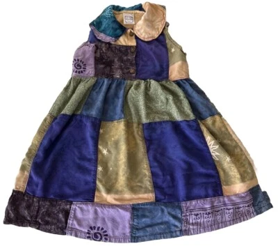 Vestido vintage de retazos para niñas talla 8? BOHO Cottage sin mangas hecho en India *defecto Foto 1 de 4