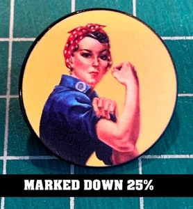 Rosie The Riveter Printed/Metal Pin - Picture 1 of 3