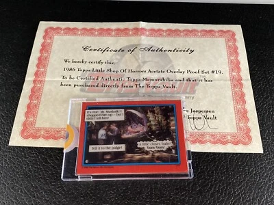 1986 Topps Vault Little Shop Of Horrors Acetate Proof Card Blank Back #19 Movie - Image 1 of 4