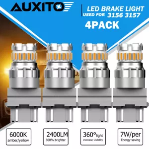 4x 3157 4157 4057 Amber Yellow 30-SMD LED Turn Signal Blinker Corner Light Bulbs - Picture 1 of 12