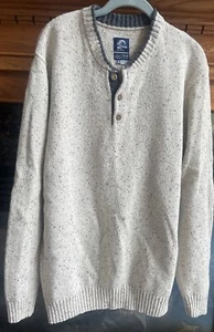 O'Neill Henley Sweater Men’s XL Heavy Knit JACK O'NEILL Collection Beige Gray - Picture 1 of 8