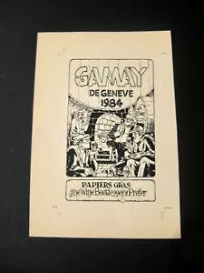 Eisner Etiquette de vin Papiers Gras Genève 1984 TBE - Foto 1 di 1