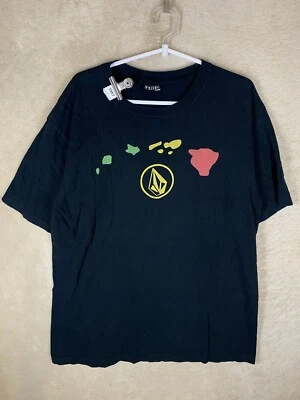 VOLCOM Casual T-Shirts Top Size L Mens Navy Black Short Sleeve - Image 1 of 4