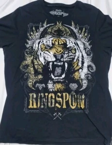 Ringspun IX Glittered Tiger Y2K T-Shirt - Size Medium 20" P2P - Kingor - Rare - Imagen 1 de 10