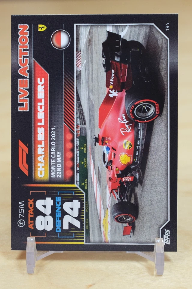 2022 Topps F1 Turbo Attax Base #194 Live Action - Charles Leclerc - Image 1 of 2