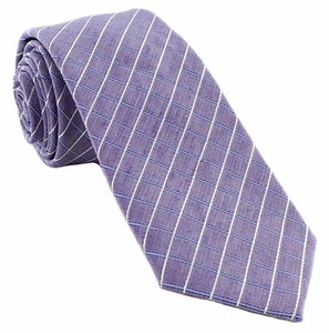 Check Silk Cotton Blend Tie - Picture 1 of 18