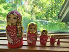5 piece Vintage Wooden Russian Nesting Dolls